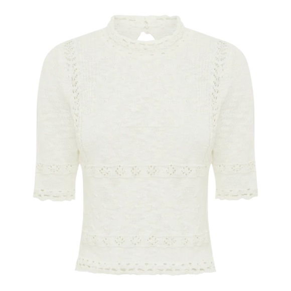 With Jean White Crochet Sweater - Picture 2 of 12